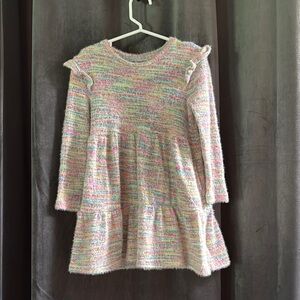 Andy & Evan Rainbow Tiered Ruffled Sweater Dress